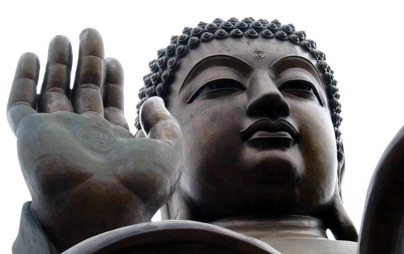 Brass Tibetan Bodhisattva Seated in Half Lotus or Ardhapadmasana Position  in Abhaya Mudra 44