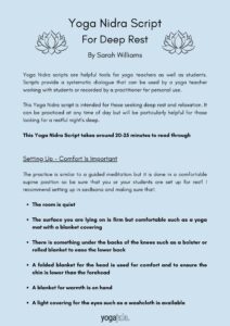 Free Yoga Nidra Script For Deep Rest And Relaxation