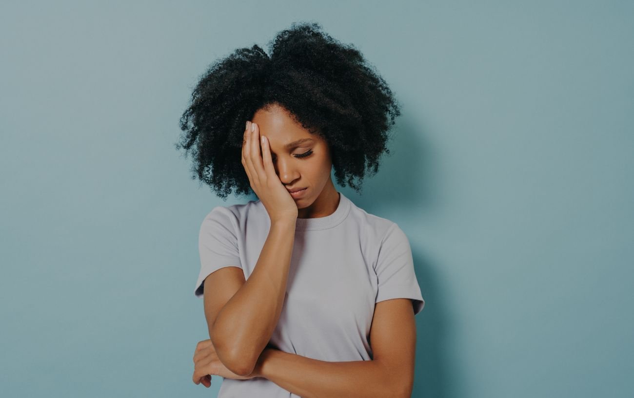 woman looking tired 